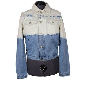 Fanfan women's bleach dye oversized denim jacket‎ S